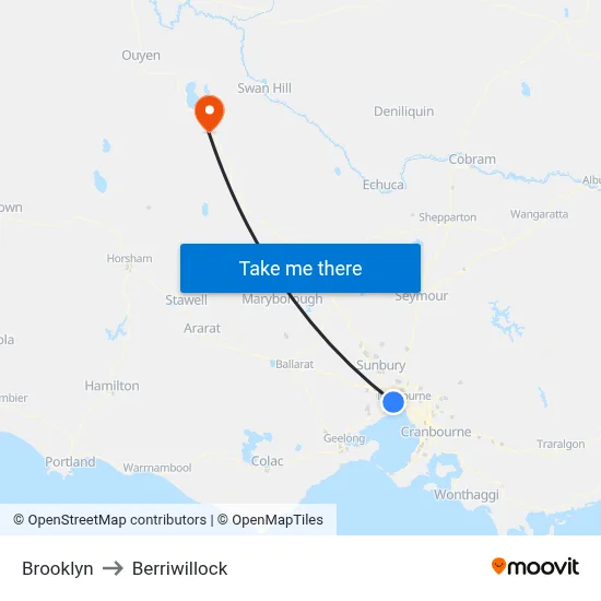 Brooklyn to Berriwillock map