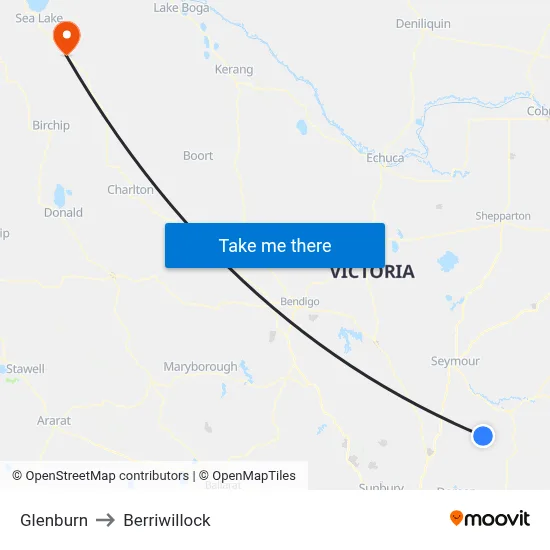 Glenburn to Berriwillock map