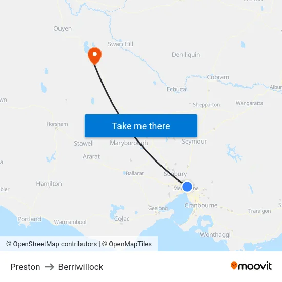 Preston to Berriwillock map