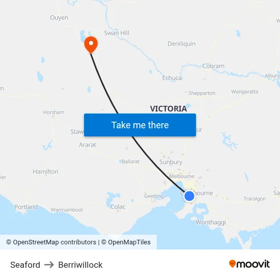 Seaford to Berriwillock map