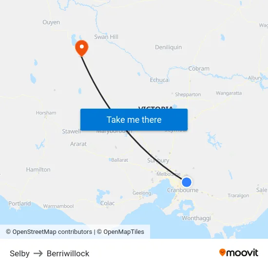 Selby to Berriwillock map