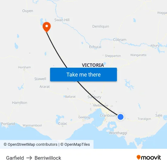 Garfield to Berriwillock map