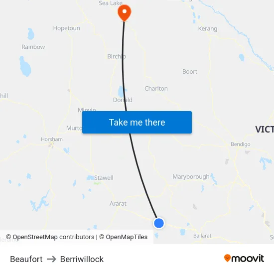 Beaufort to Berriwillock map