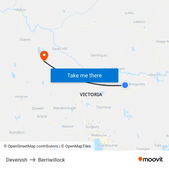 Devenish to Berriwillock map