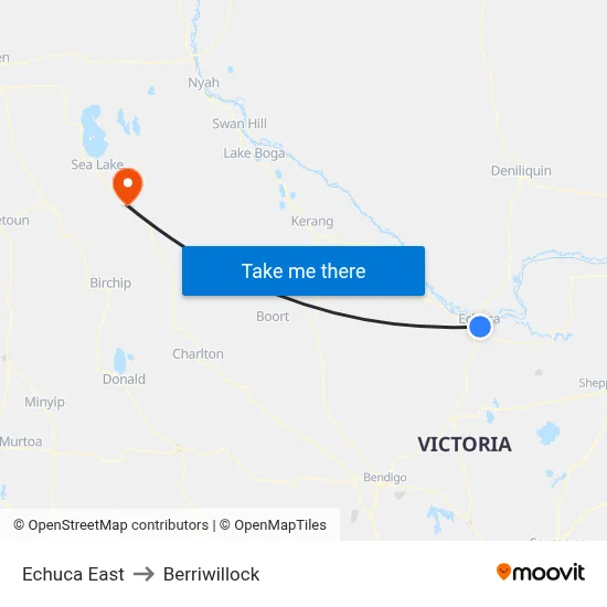 Echuca East to Berriwillock map