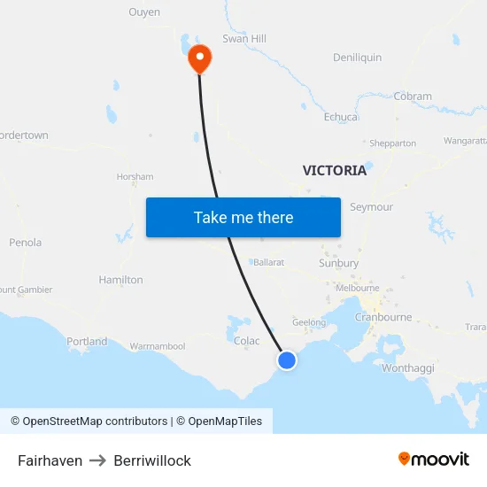 Fairhaven to Berriwillock map