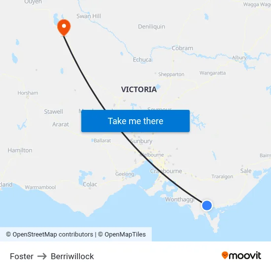 Foster to Berriwillock map