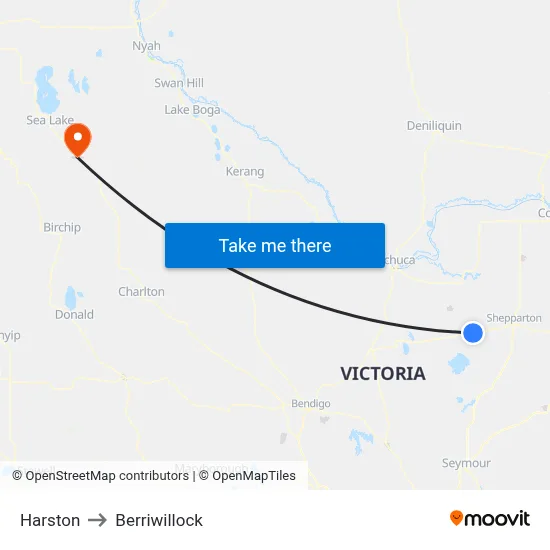 Harston to Berriwillock map
