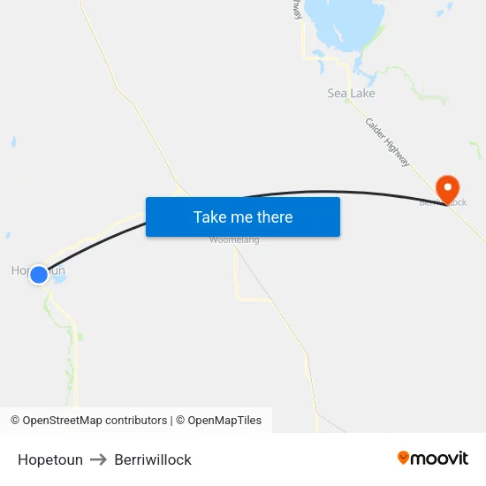 Hopetoun to Berriwillock map
