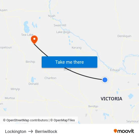 Lockington to Berriwillock map