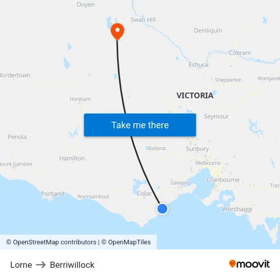 Lorne to Berriwillock map