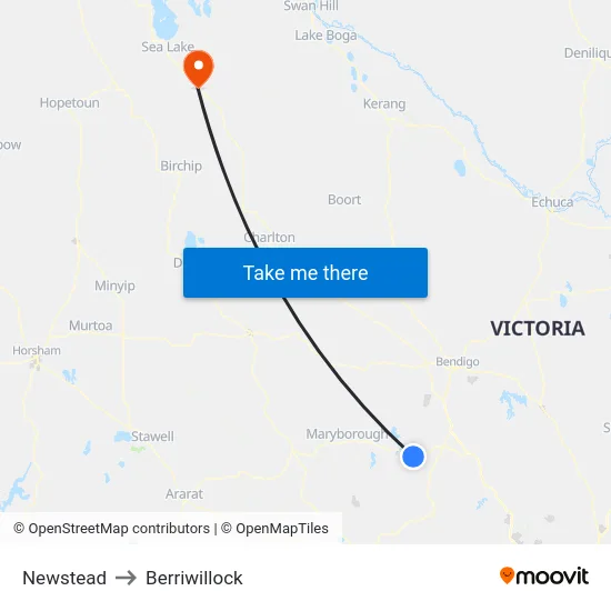 Newstead to Berriwillock map