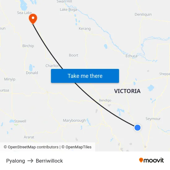 Pyalong to Berriwillock map