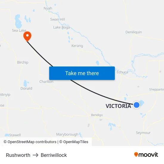 Rushworth to Berriwillock map