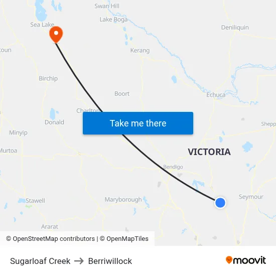 Sugarloaf Creek to Berriwillock map