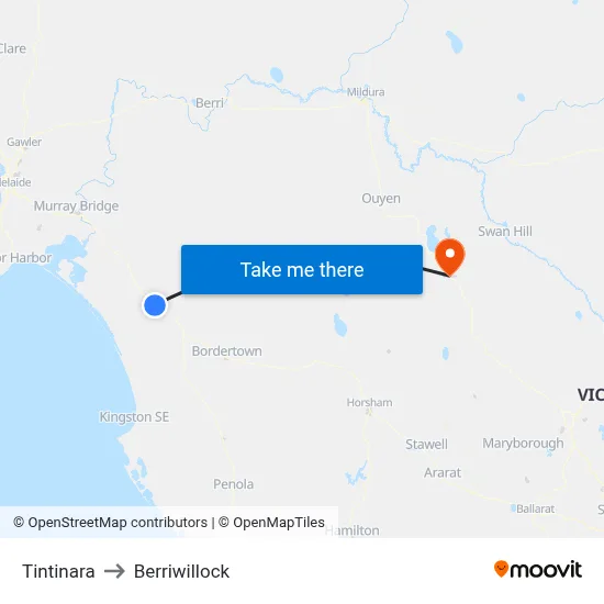 Tintinara to Berriwillock map