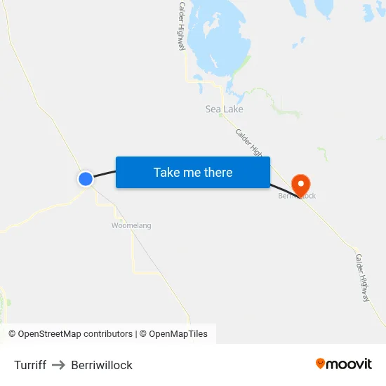 Turriff to Berriwillock map