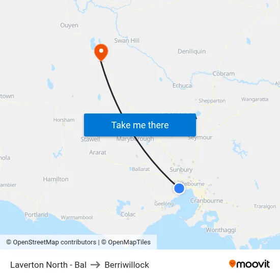 Laverton North - Bal to Berriwillock map
