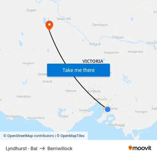 Lyndhurst - Bal to Berriwillock map