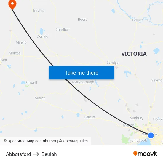 Abbotsford to Beulah map