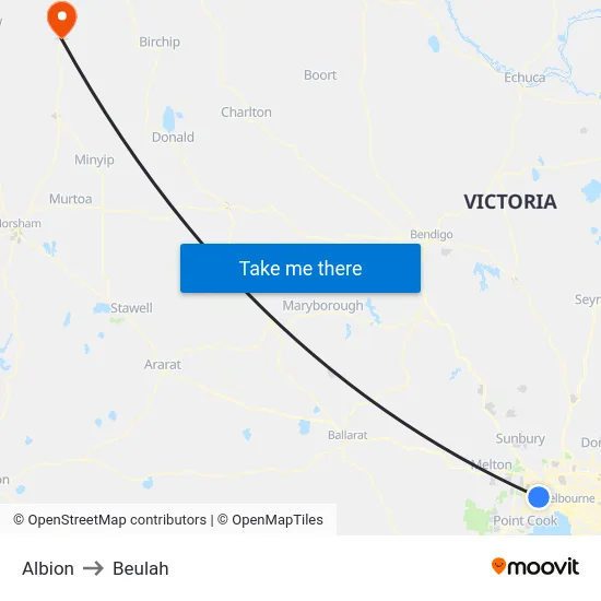 Albion to Beulah map