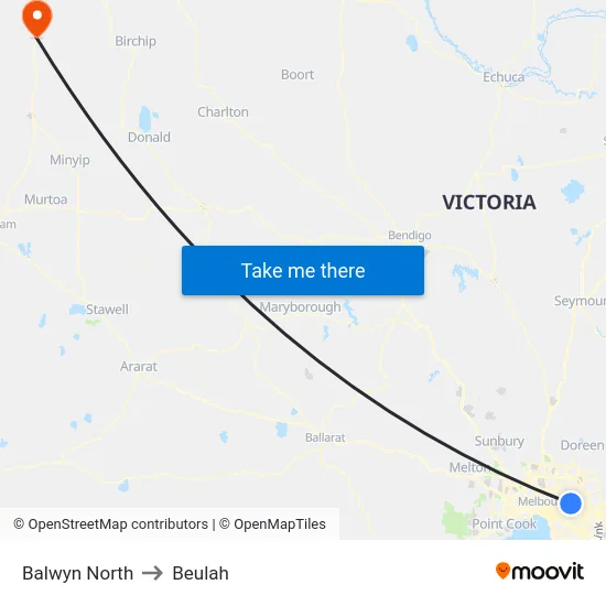 Balwyn North to Beulah map