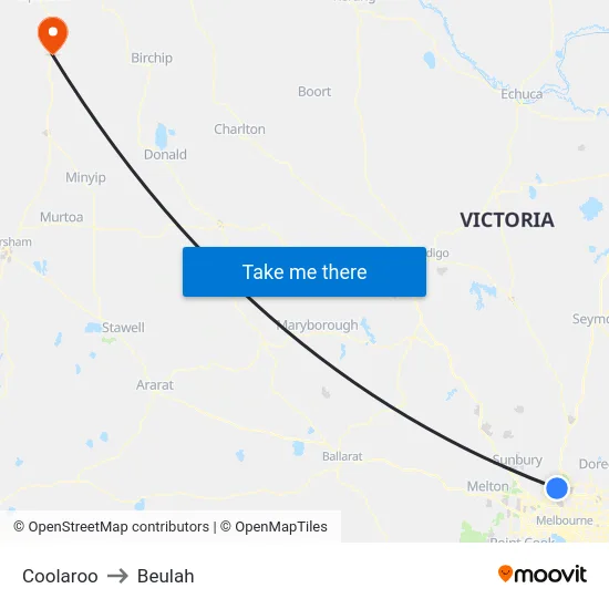 Coolaroo to Beulah map