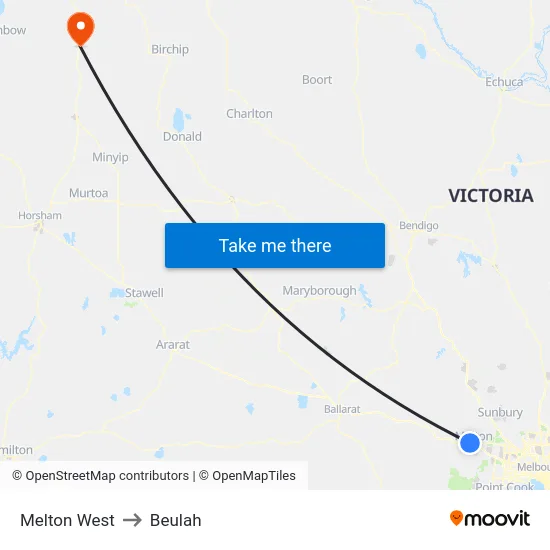 Melton West to Beulah map