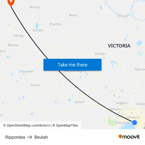 Ripponlea to Beulah map