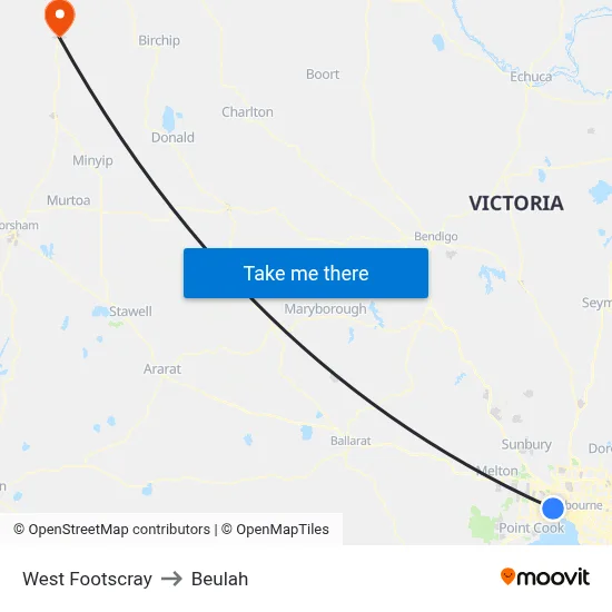 West Footscray to Beulah map