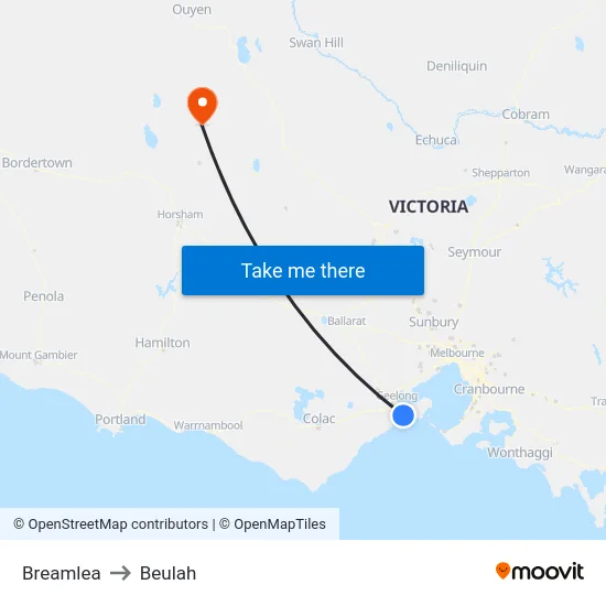 Breamlea to Beulah map