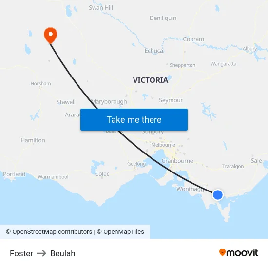 Foster to Beulah map