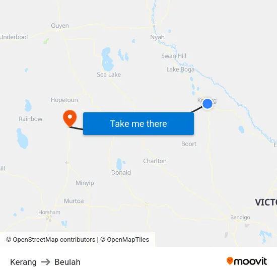 Kerang to Beulah map