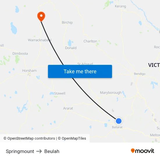 Springmount to Beulah map