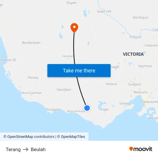 Terang to Beulah map