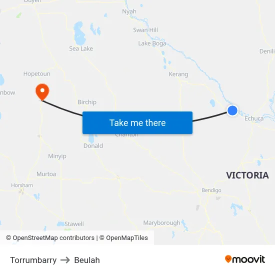 Torrumbarry to Beulah map