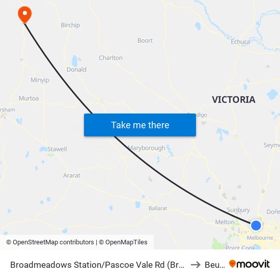 Broadmeadows Station/Pascoe Vale Rd (Broadmeadows) to Beulah map