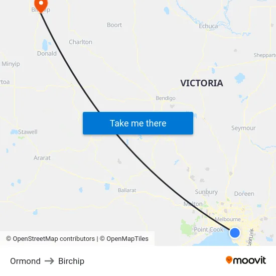 Ormond to Birchip map