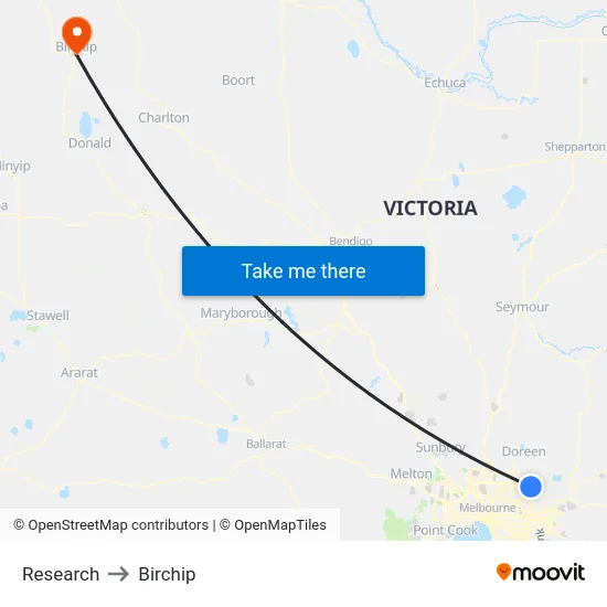 Research to Birchip map