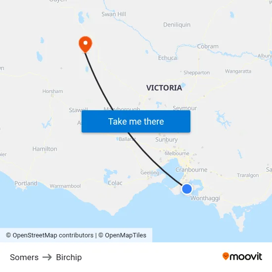 Somers to Birchip map