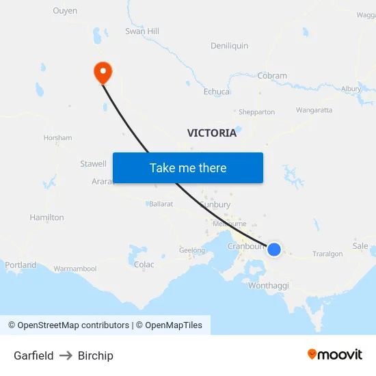 Garfield to Birchip map