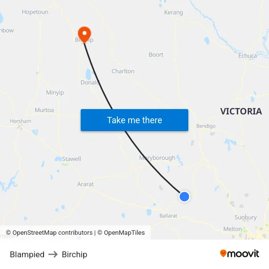 Blampied to Birchip map