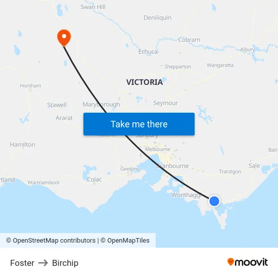 Foster to Birchip map