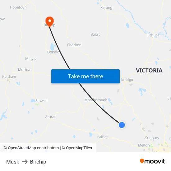 Musk to Birchip map