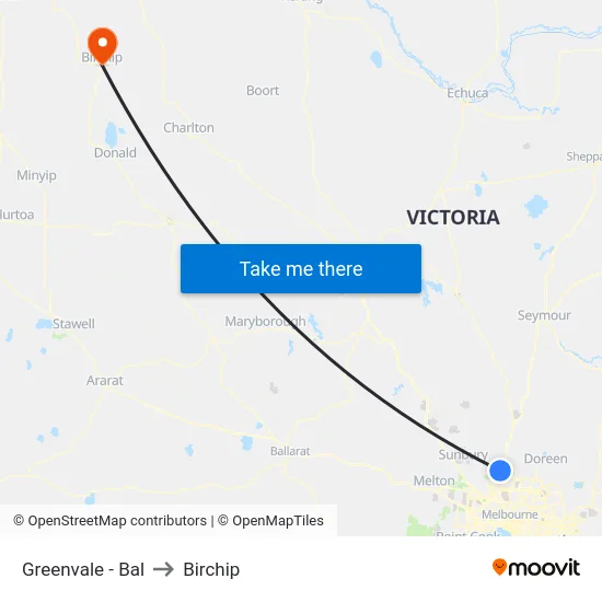 Greenvale - Bal to Birchip map