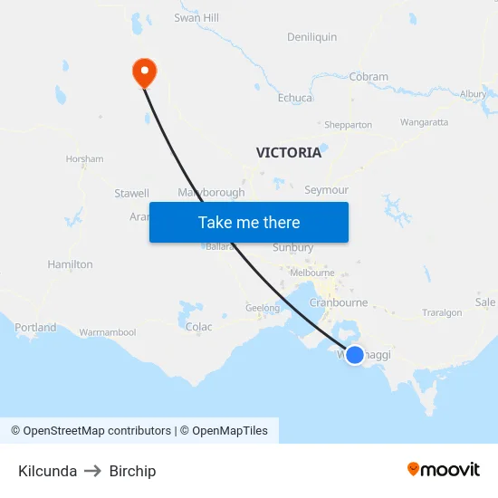Kilcunda to Birchip map