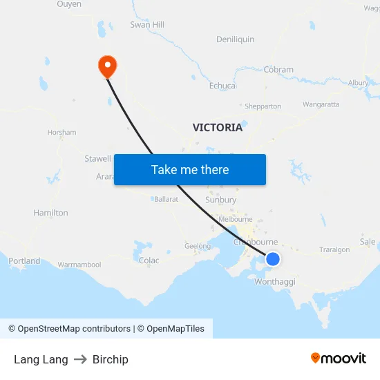 Lang Lang to Birchip map