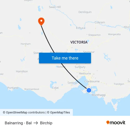 Balnarring - Bal to Birchip map