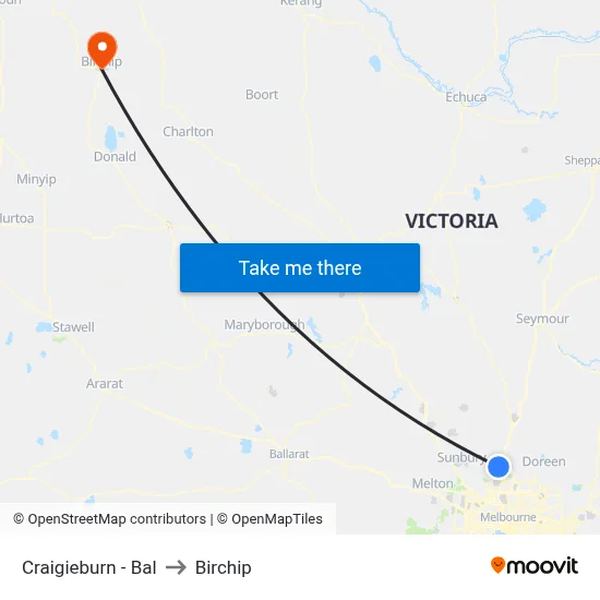 Craigieburn - Bal to Birchip map