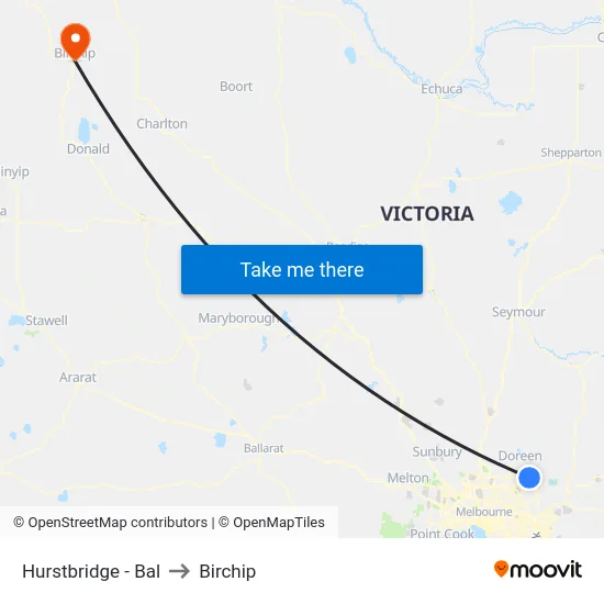 Hurstbridge - Bal to Birchip map
